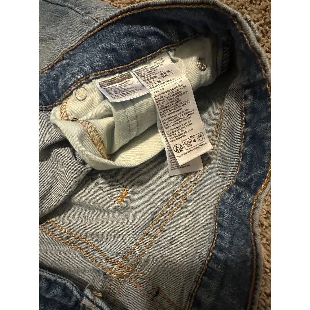 Levi's 513 Slim Straight Jeans Men's 31x30 Light Wash Blue Denim